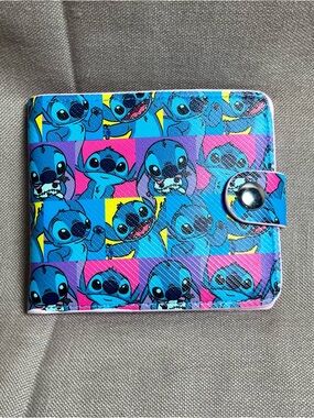 Playful Blue Cartoon Snap-Closure Wallet for Women